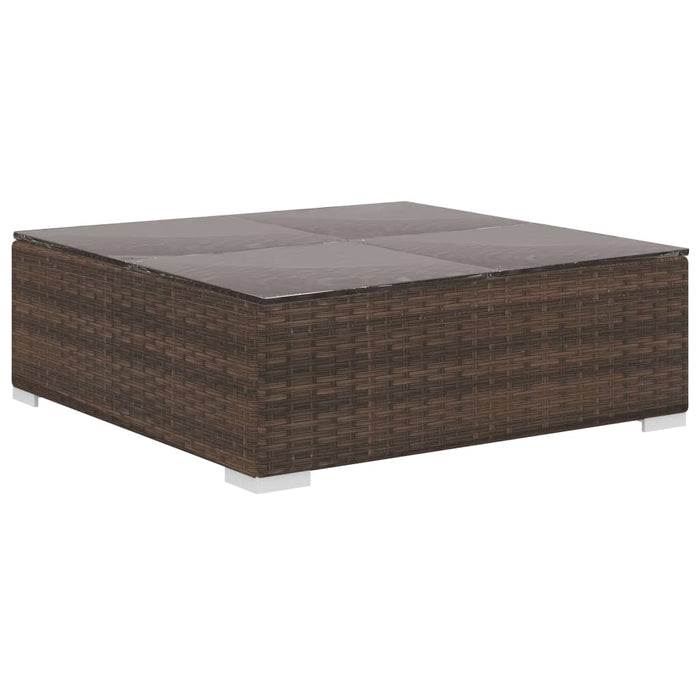 Set mobilier de grădină cu perne, 10 piese, maro, poliratan WALTI