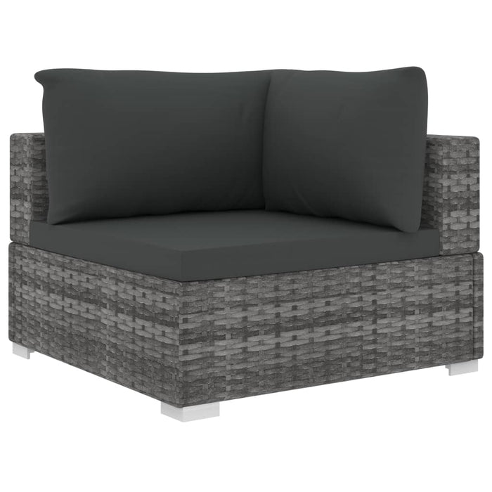 Set mobilier de grădină cu perne, 10 piese, gri, poliratan WALTI