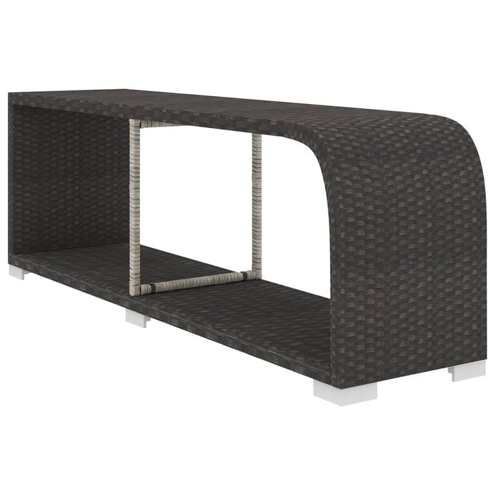 Set mobilier de grădină cu perne, 10 piese, negru, poliratan WALTI