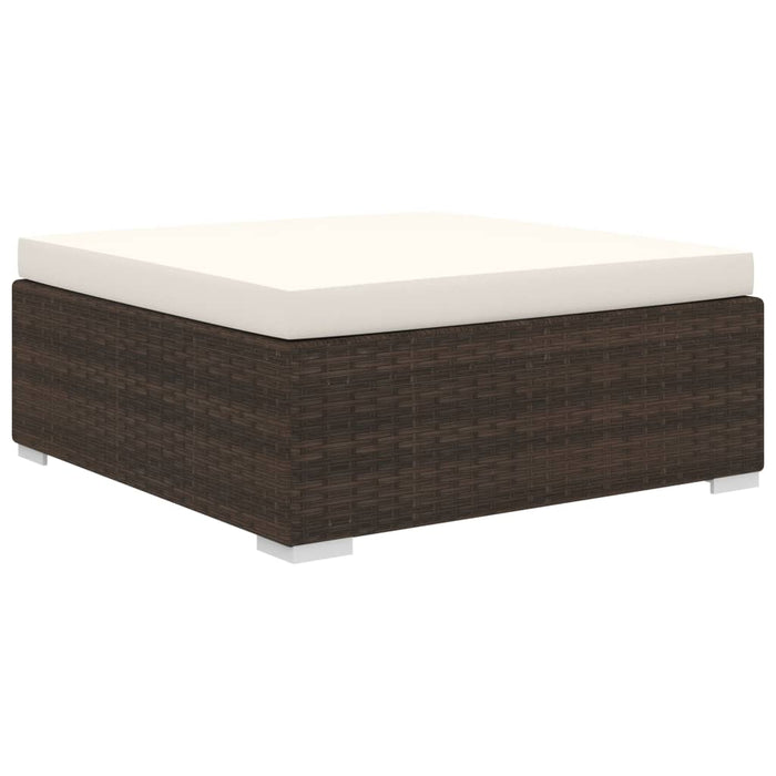 Set mobilier de grădină cu perne, 8 piese, maro, poliratan WALTI