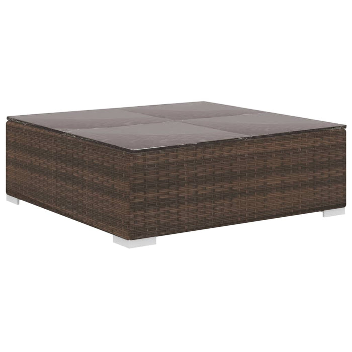 Set mobilier de grădină cu perne, 8 piese, maro, poliratan WALTI