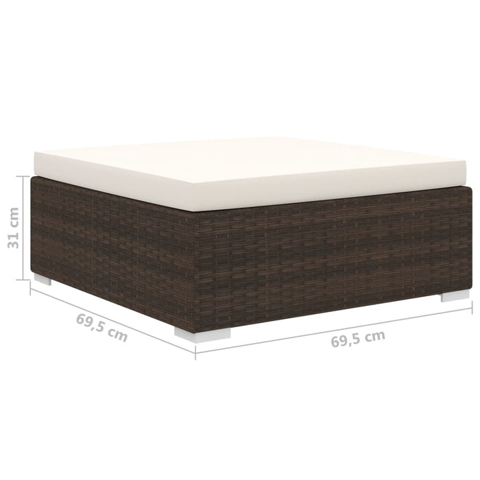 Set mobilier de grădină cu perne, 8 piese, maro, poliratan WALTI