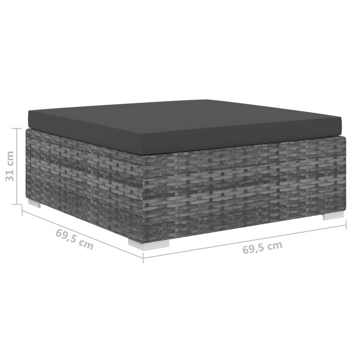 Set mobilier de grădină cu perne, 8 piese, gri, poliratan - WALTI WALTI