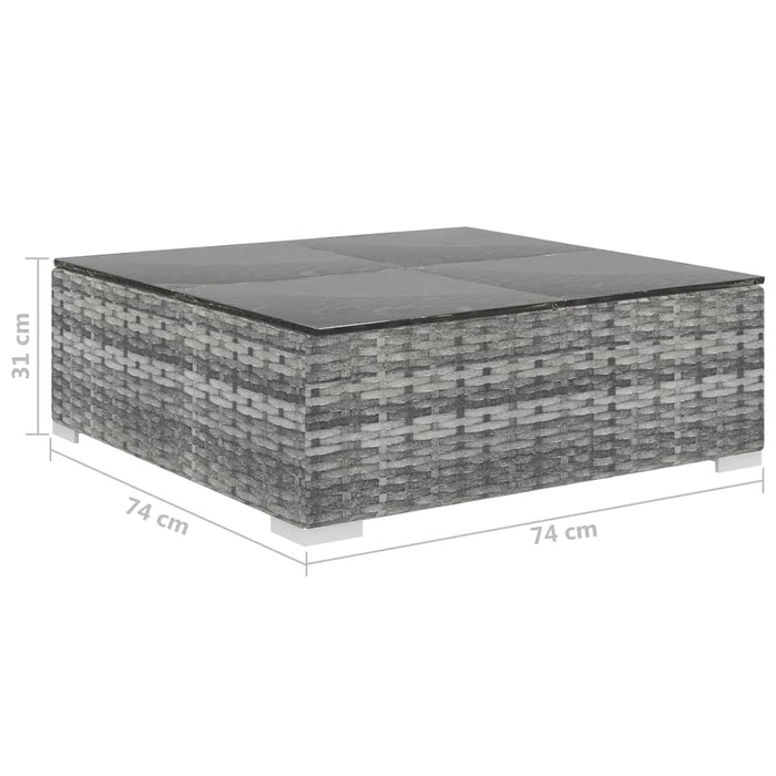 Set mobilier de grădină cu perne, 8 piese, gri, poliratan - WALTI WALTI