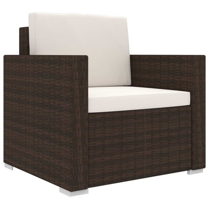 Set mobilier de grădină cu perne, 8 piese, maro, poliratan WALTI