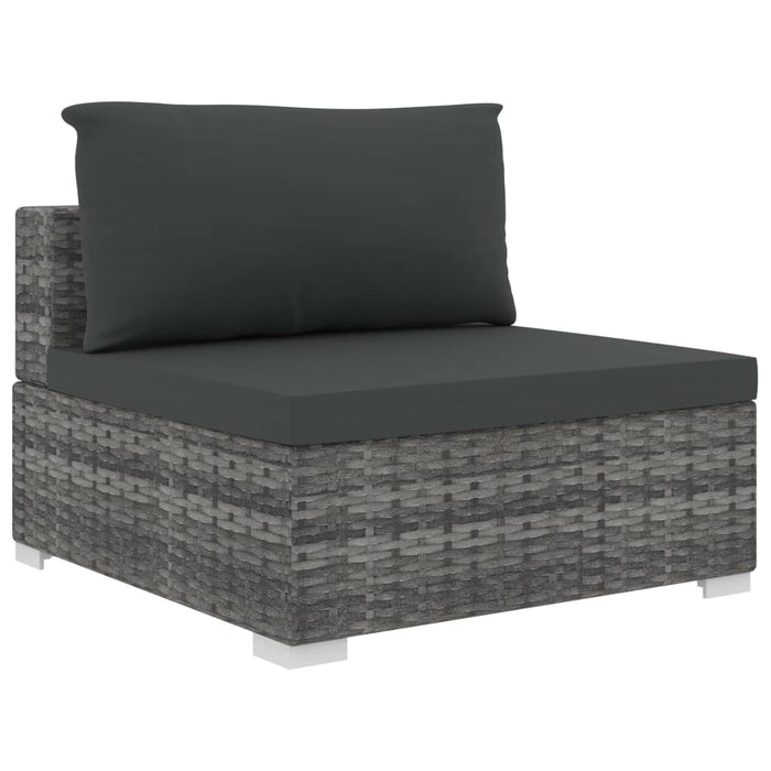 Set mobilier de grădină cu perne, 8 piese, gri, poliratan - WALTI WALTI