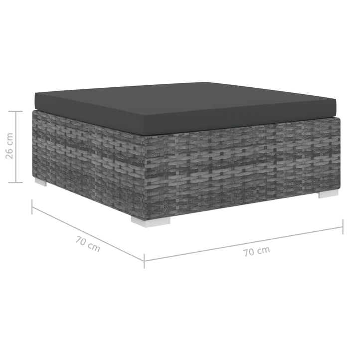 Set mobilier de grădină cu perne, 8 piese, gri, poliratan - WALTI WALTI