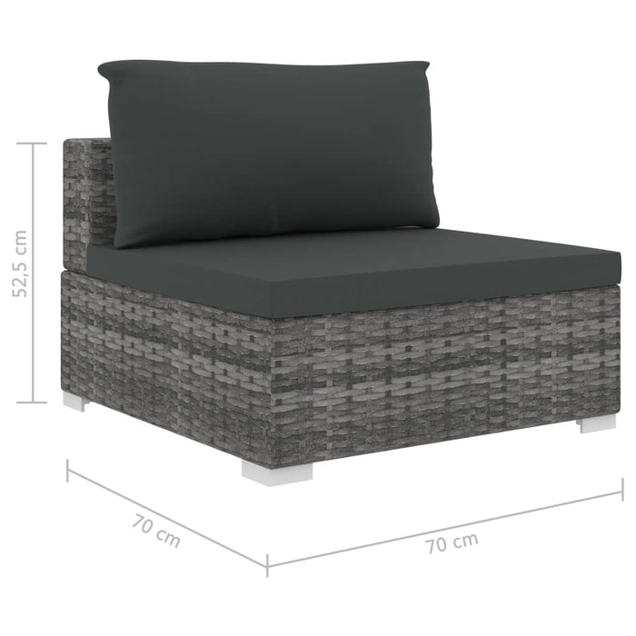 Set mobilier de grădină cu perne, 8 piese, gri, poliratan - WALTI WALTI