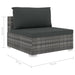 Set mobilier de grădină cu perne, 8 piese, gri, poliratan - WALTI WALTI