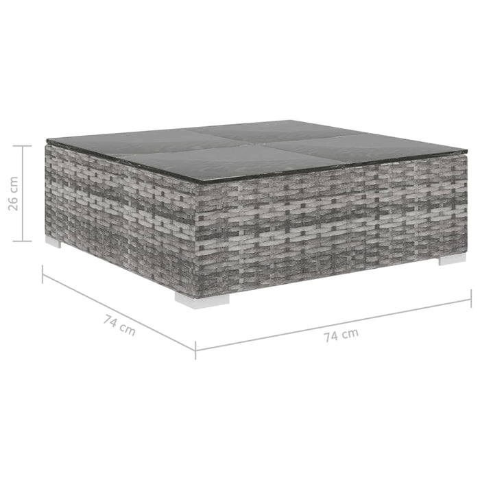 Set mobilier de grădină cu perne, 8 piese, gri, poliratan - WALTI WALTI