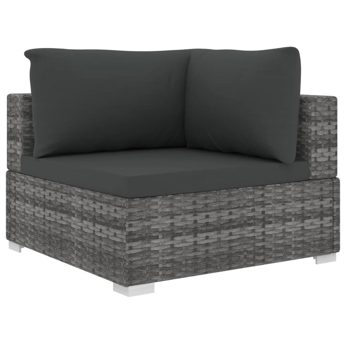 Set mobilier de grădină cu perne, 11 piese, gri, poliratan - WALTI WALTI