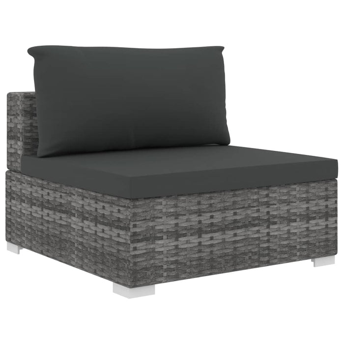 Set mobilier de grădină cu perne, 11 piese, gri, poliratan - WALTI WALTI