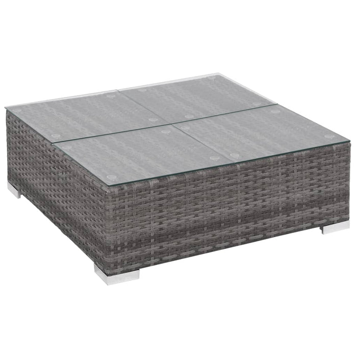 Set mobilier de grădină cu perne, 6 piese, gri, poliratan WALTI
