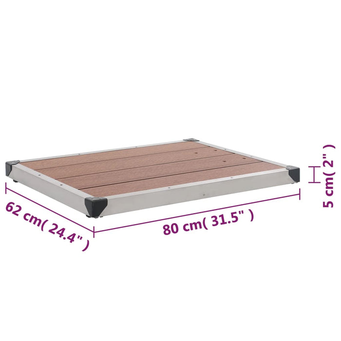 Cădiță de duș de exterior maro 80x62 cm WPC și oțel inoxidabil - WALTI WALTI