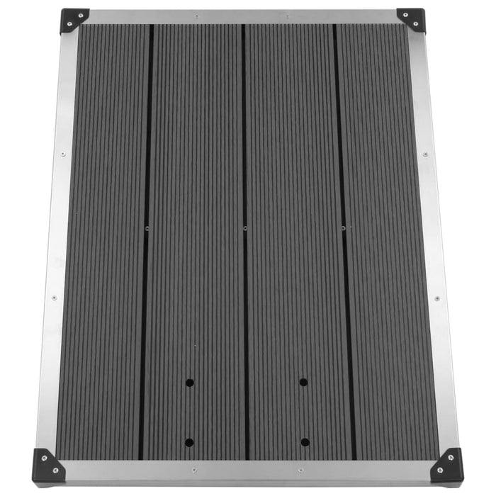 Cădiță de duș de exterior gri 80x62 cm WPC și oțel inoxidabil - WALTI WALTI