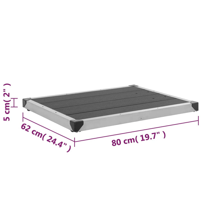 Cădiță de duș de exterior gri 80x62 cm WPC și oțel inoxidabil - WALTI WALTI
