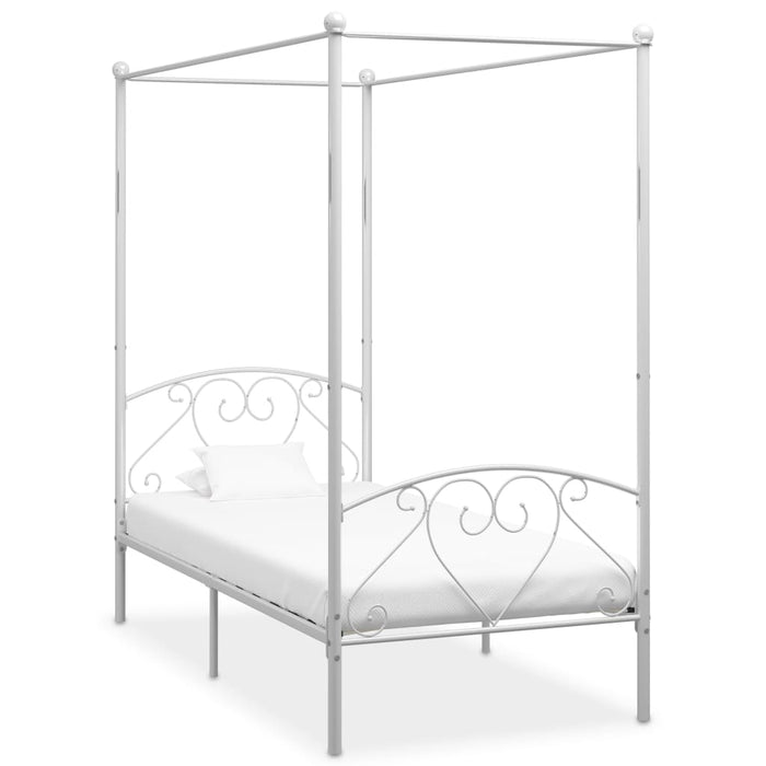 Cadru de pat cu baldachin, alb, 120 x 200 cm, metal - WALTI WALTI