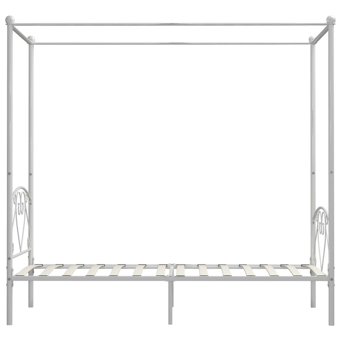 Cadru de pat cu baldachin, alb, 120 x 200 cm, metal - WALTI WALTI