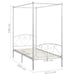 Cadru de pat cu baldachin, alb, 120 x 200 cm, metal - WALTI WALTI