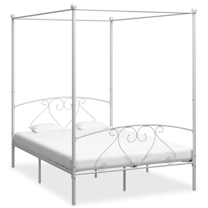 Cadru de pat cu baldachin, alb, 140 x 200 cm, metal - WALTI WALTI