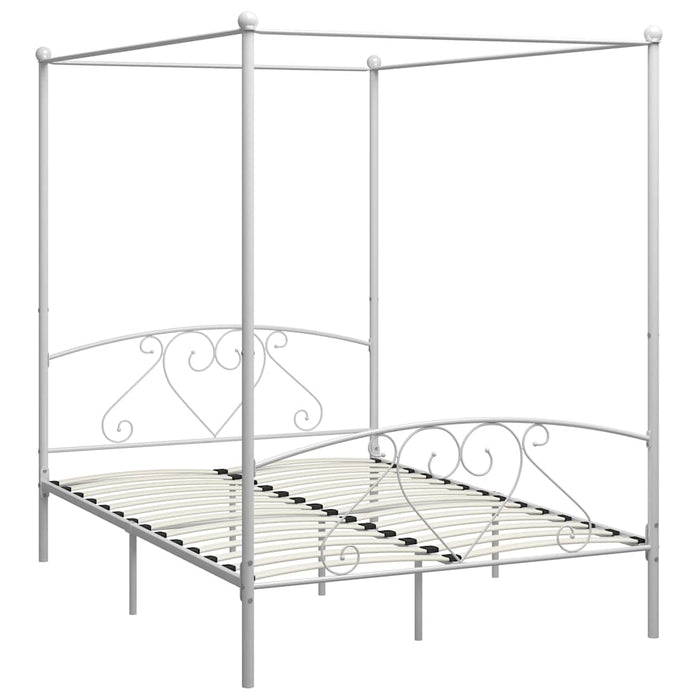 Cadru de pat cu baldachin, alb, 140 x 200 cm, metal - WALTI WALTI