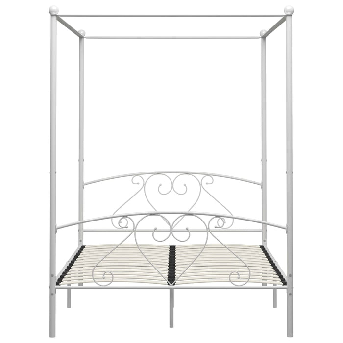 Cadru de pat cu baldachin, alb, 140 x 200 cm, metal - WALTI WALTI