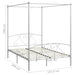 Cadru de pat cu baldachin, alb, 140 x 200 cm, metal - WALTI WALTI
