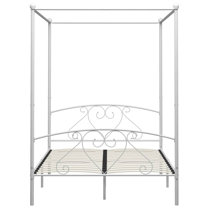 Cadru de pat cu baldachin, alb, 160 x 200 cm, metal - WALTI WALTI