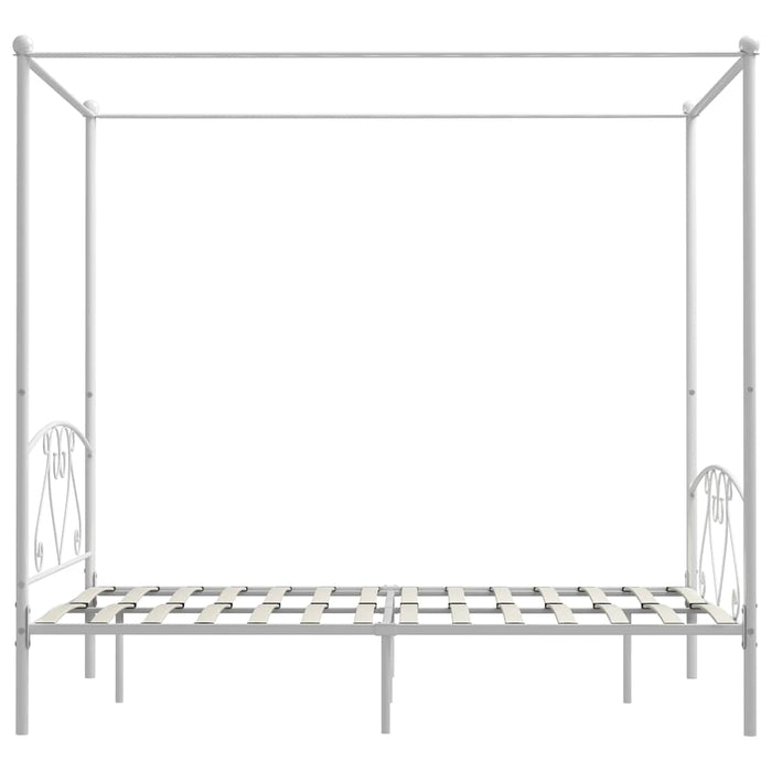 Cadru de pat cu baldachin, alb, 160 x 200 cm, metal - WALTI WALTI