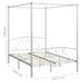 Cadru de pat cu baldachin, alb, 160 x 200 cm, metal - WALTI WALTI
