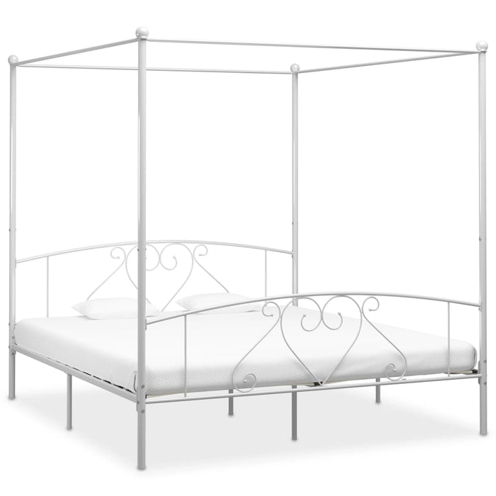 Cadru de pat cu baldachin, alb, 180 x 200 cm, metal - WALTI WALTI