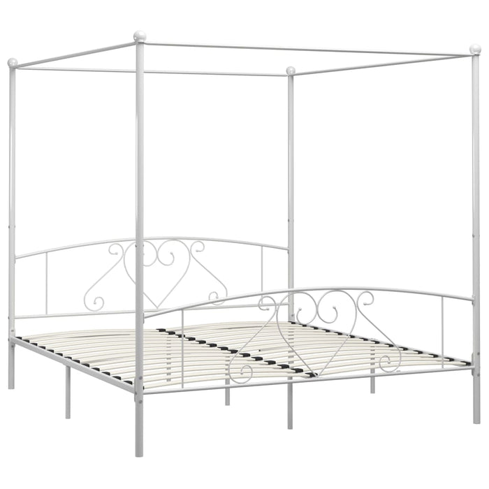 Cadru de pat cu baldachin, alb, 180 x 200 cm, metal - WALTI WALTI