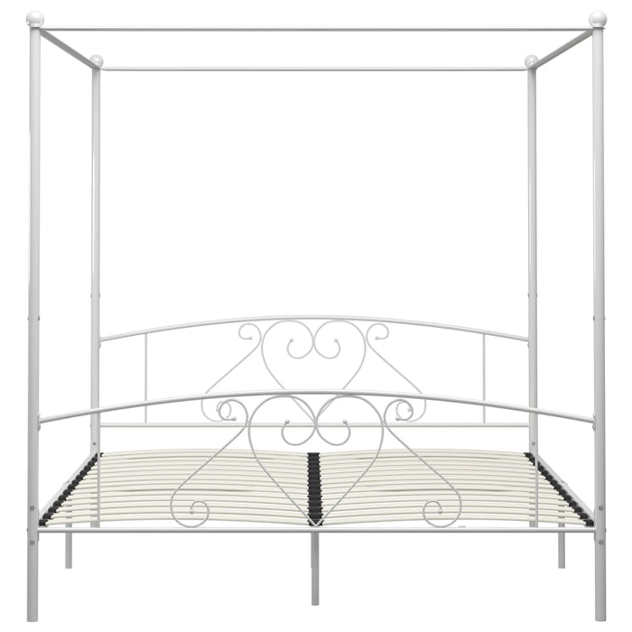 Cadru de pat cu baldachin, alb, 180 x 200 cm, metal - WALTI WALTI