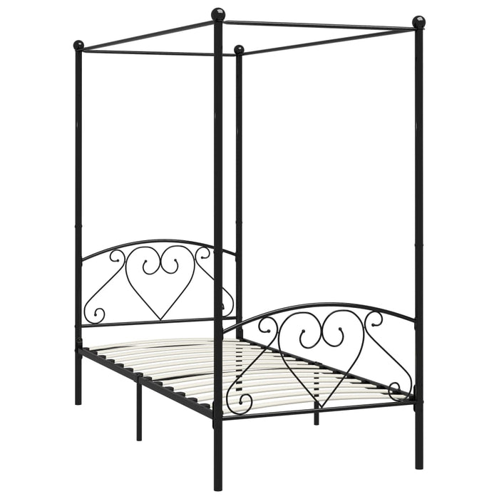 Cadru de pat cu baldachin, negru, 90 x 200 cm, metal - WALTI WALTI