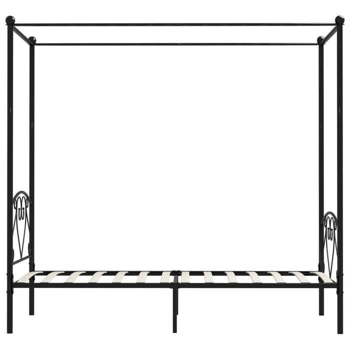 Cadru de pat cu baldachin, negru, 90 x 200 cm, metal - WALTI WALTI
