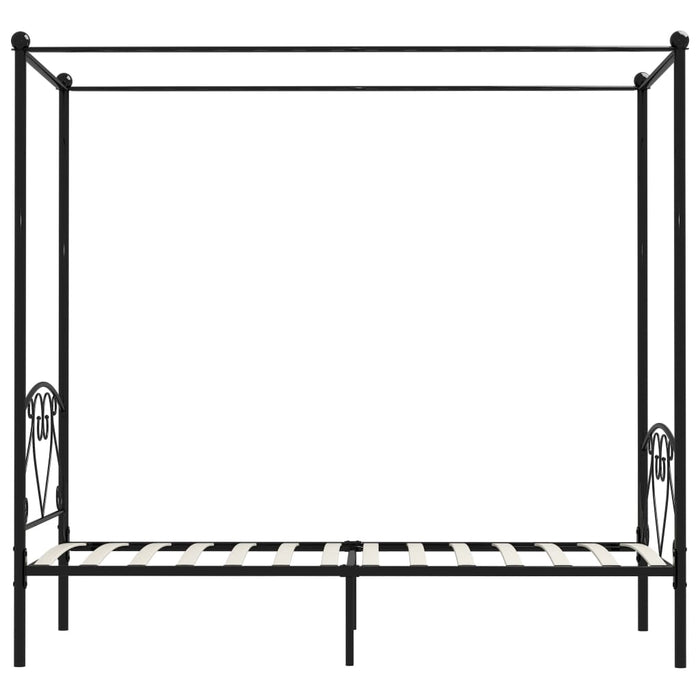 Cadru de pat cu baldachin, negru, 100 x 200 cm, metal WALTI