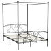 Cadru de pat cu baldachin, negru, 140 x 200 cm, metal - WALTI WALTI