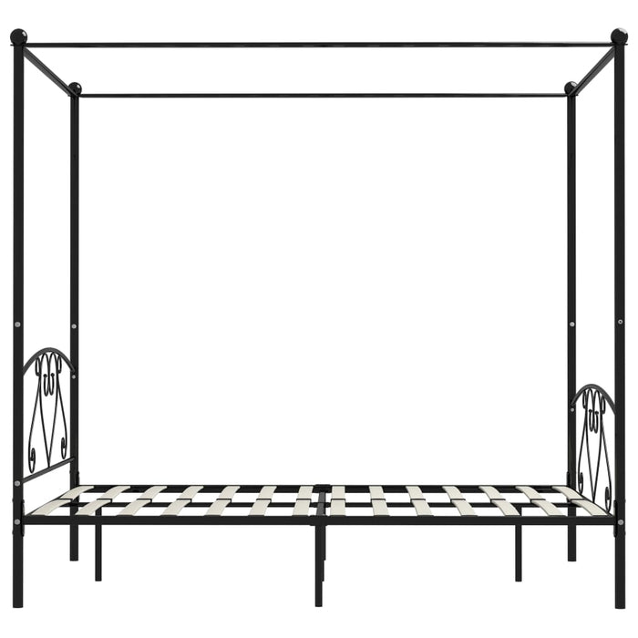 Cadru de pat cu baldachin, negru, 140 x 200 cm, metal - WALTI WALTI