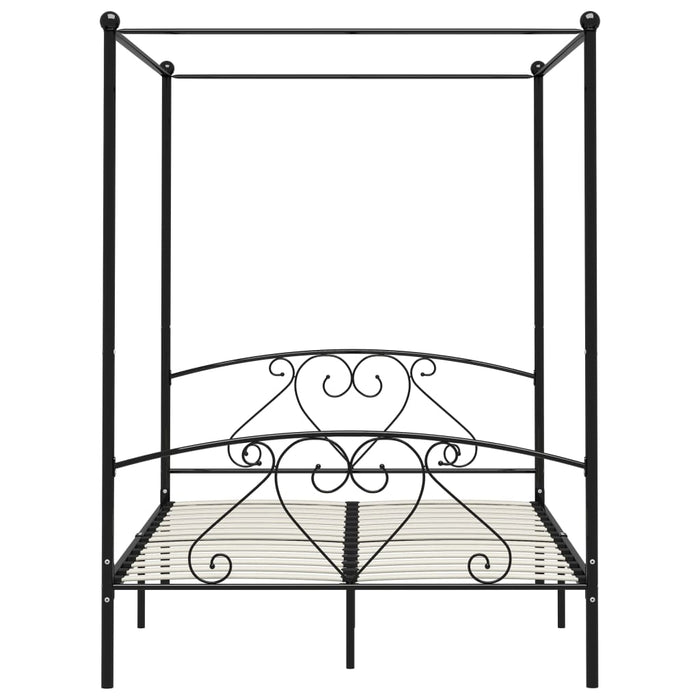 Cadru de pat cu baldachin, negru, 140 x 200 cm, metal - WALTI WALTI