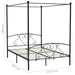 Cadru de pat cu baldachin, negru, 140 x 200 cm, metal - WALTI WALTI