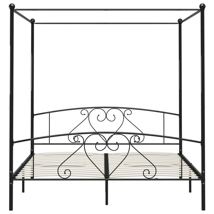 Cadru de pat cu baldachin, negru, 180 x 200 cm, metal - WALTI WALTI