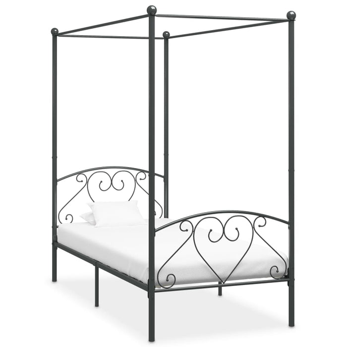 Cadru de pat cu baldachin, gri, 120 x 200 cm, metal - WALTI WALTI