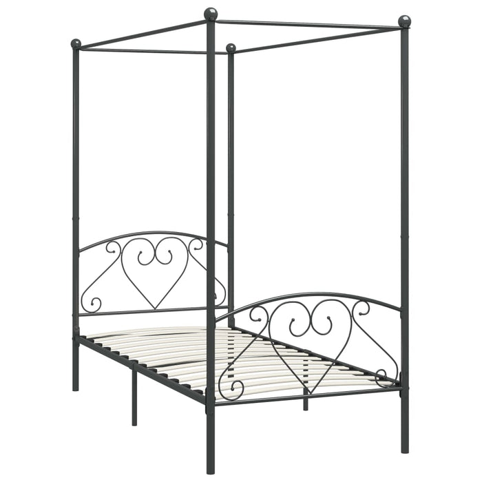 Cadru de pat cu baldachin, gri, 120 x 200 cm, metal - WALTI WALTI