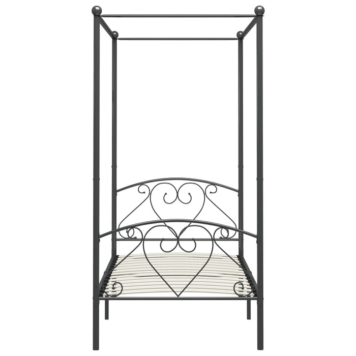 Cadru de pat cu baldachin, gri, 120 x 200 cm, metal - WALTI WALTI