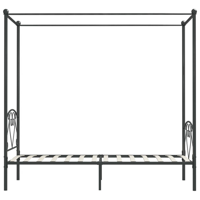 Cadru de pat cu baldachin, gri, 120 x 200 cm, metal - WALTI WALTI