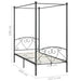 Cadru de pat cu baldachin, gri, 120 x 200 cm, metal - WALTI WALTI