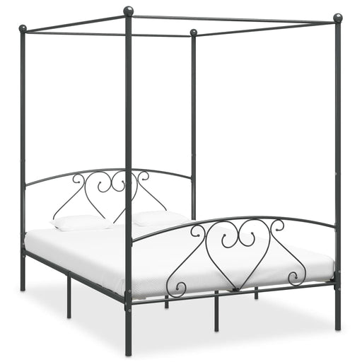 Cadru de pat cu baldachin, gri, 140 x 200 cm, metal - WALTI WALTI