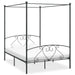 Cadru de pat cu baldachin, gri, 140 x 200 cm, metal - WALTI WALTI