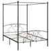 Cadru de pat cu baldachin, gri, 140 x 200 cm, metal - WALTI WALTI
