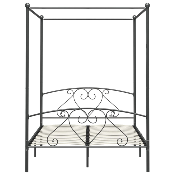 Cadru de pat cu baldachin, gri, 140 x 200 cm, metal - WALTI WALTI